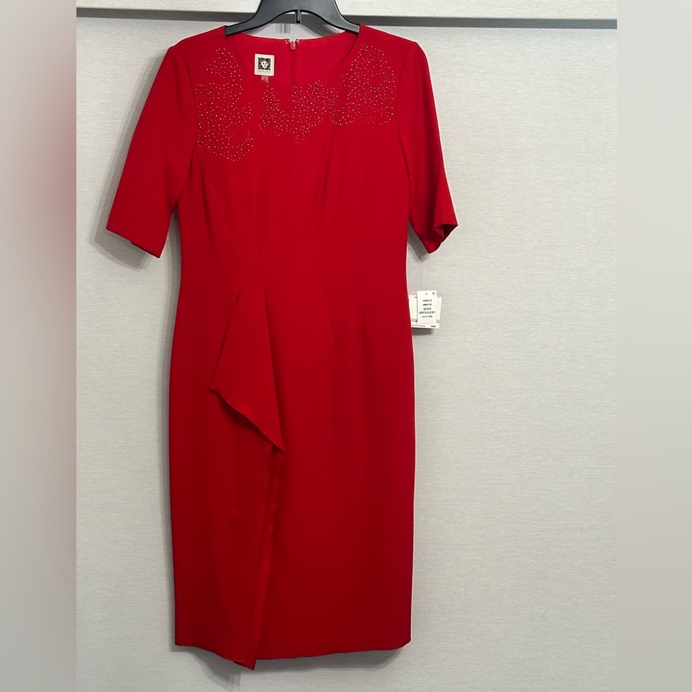 Anne Klein Red Midi Dress Size 6, Women’s
